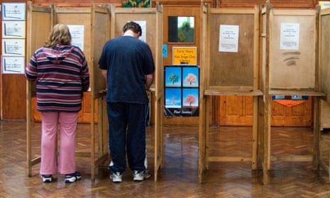 Polling booths.