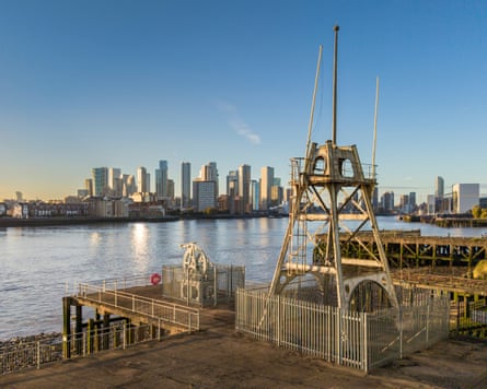 A metal structure on the bank of the Thames