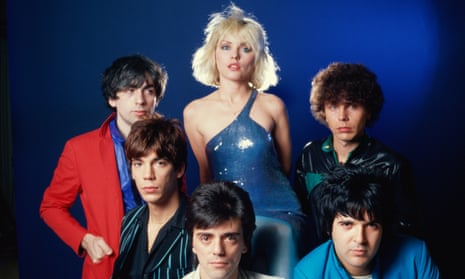 Blondie, 1979. Clockwise from top left, guitarist Chris Stein, singer Debbie Harry, bass player Nigel Harrison, drummer Clem Burke, guitarist Frank Infante and keyboard player Jimmy Destri.