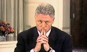 Bill Clinton during his grand jury deposition in August 1998.