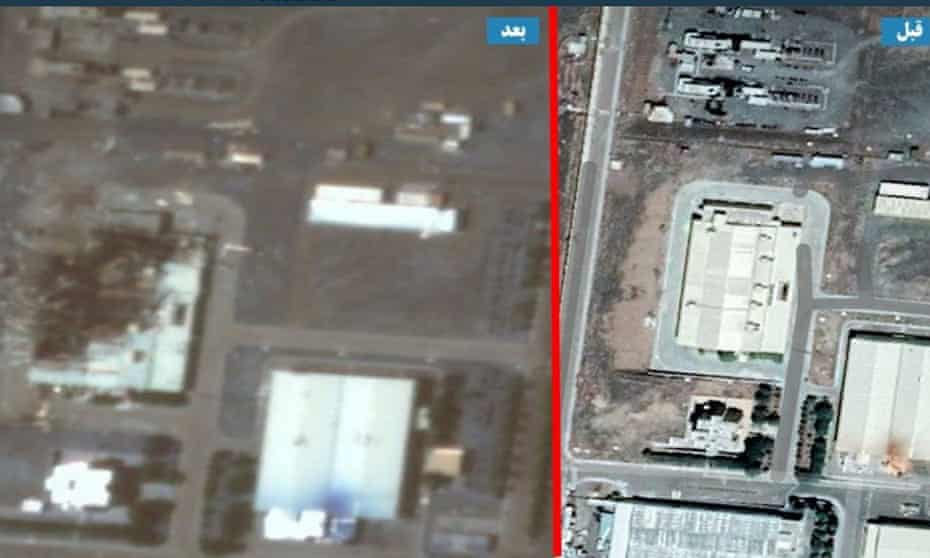 The image ordered by @IranIntl appears to show half a building destroyed at the Natanz facility