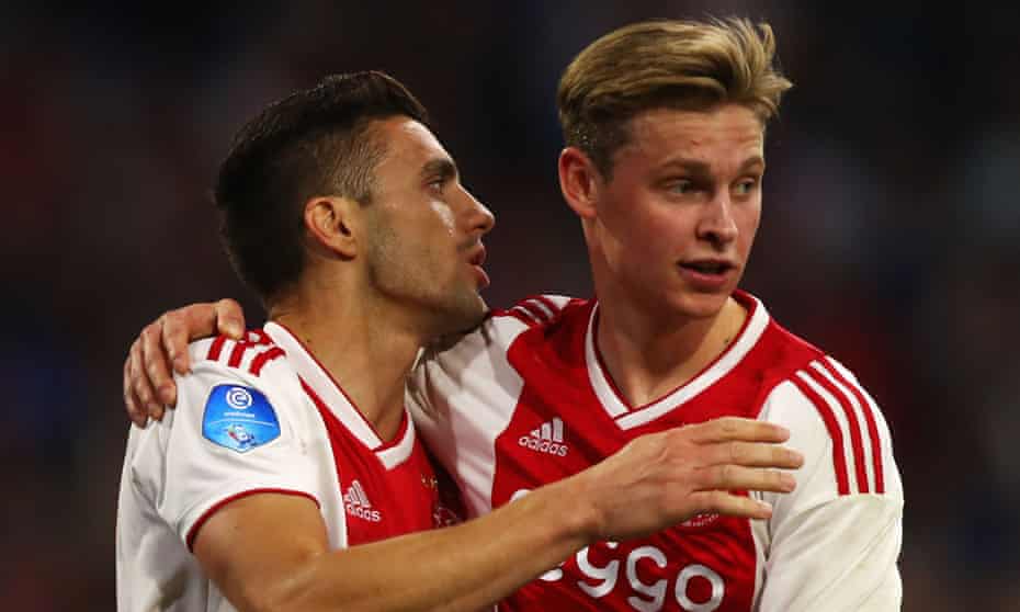 Ajax’s Frenkie de Jong, right, has ‘unbelievable’ talent and Dusan Tadic, left, can cause problems for Tottenham’s big centre-halves.