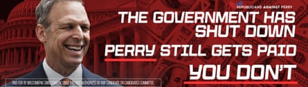 A billboard against Pennsylvania Republican representative Scott Perry.