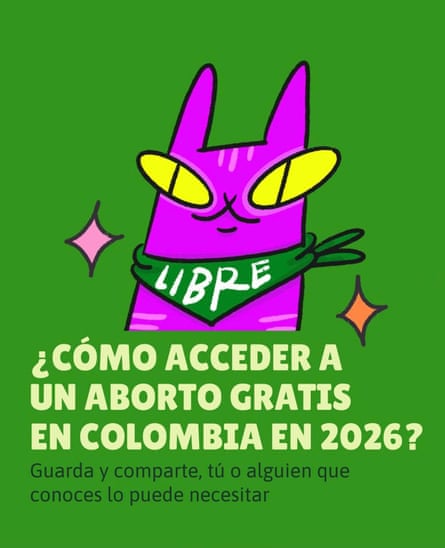 An illustration of a cat wearing a neckerchief with the word ‘libre’ on it, and some writing in Spanish underneath it