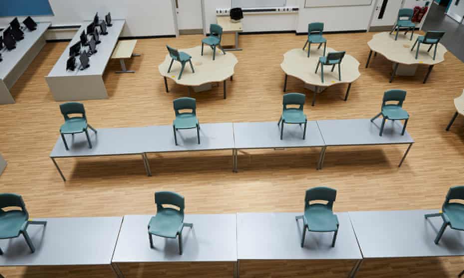 Empty school desks