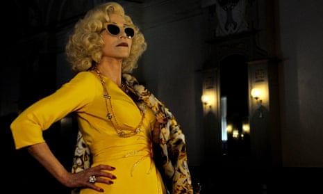 jane fonda gold dress Jane Fonda Wears Head-to-Toe Gold Sequins on Runway at 87 Years Old