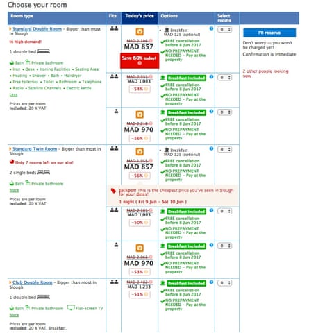 Dummy Copthorne Hotel booking on Booking.com