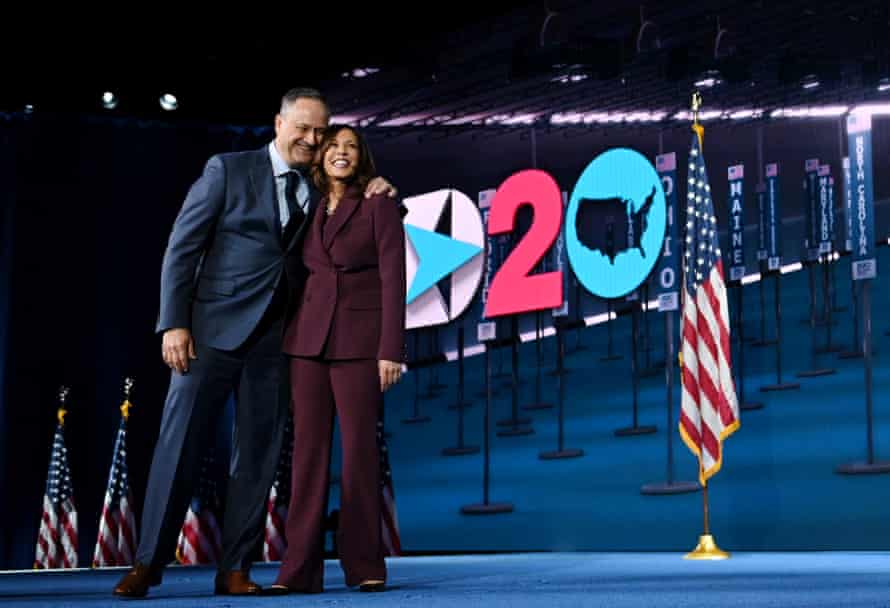 Kamala Harris and Douglas Emhoff at the Democratic National Convention