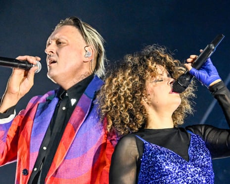 Win Butler and wife Régine Chassagne of Arcade Fire performing last year.