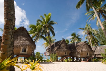 A beach resort at Aitutaki in the Cook Islands