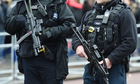 Armed police on the streets responding to terror alerts
