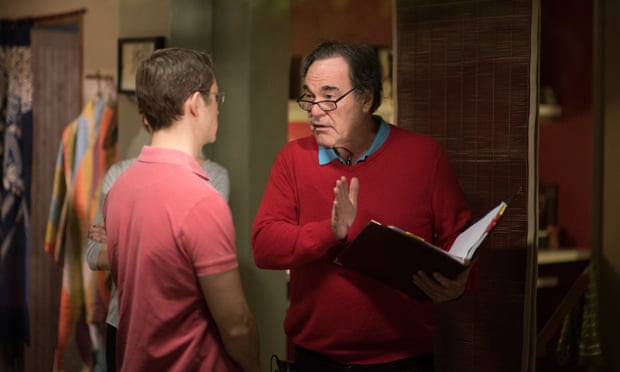Oliver Stone on the set of his film Snowden