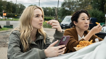 With Jodie Comer in Killing Eve.