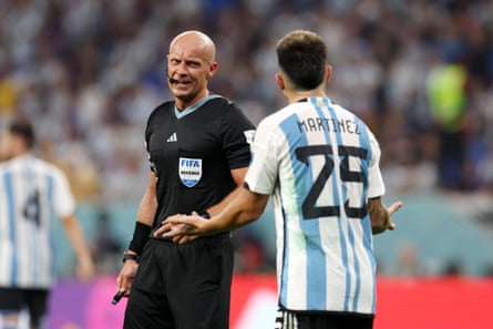 Szymon Marciniak refereeing Argentina’s last-16 win over Australia