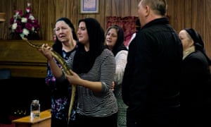 'They are people of the spirit' … a serpent service in West Virginia with Wolford's mother far left.