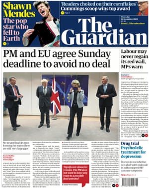 Guardian front page for Thursday 10 December 2020
