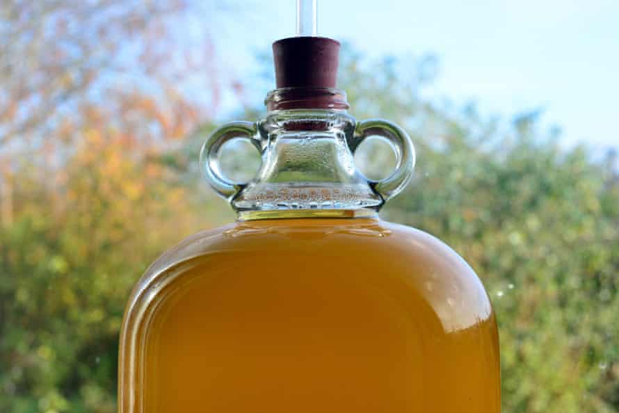 Cider fermenting in a demijohn