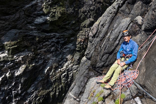 Stephen Venables climbing at Lianamul Slabs.