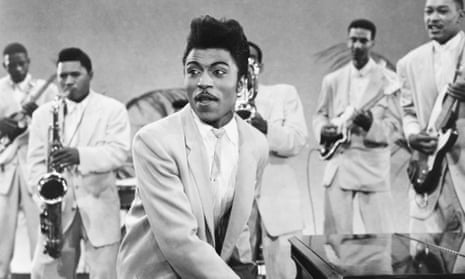  Little Richard onstage with his band in a scene from the 1957 film Mister Rock and Roll.