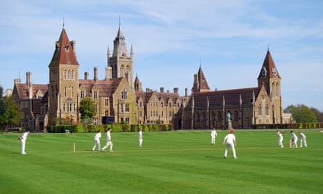A cricket match at Charterhouse, Godalming.