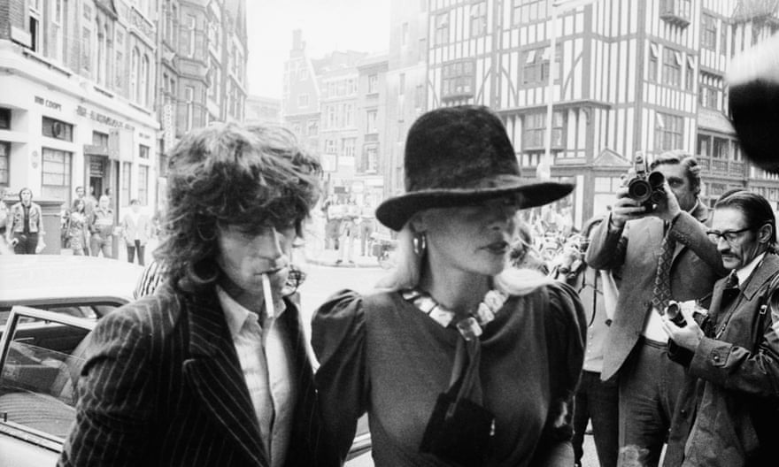 Keith Richards and Anita Pallenberg arriving at court in London on drugs charges in 1973.