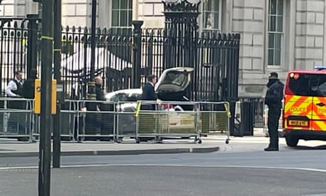 Man arrested after car crashes into Downing Street gates – UK politics live