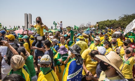 Bolsonaro supporters gather in Brazil.