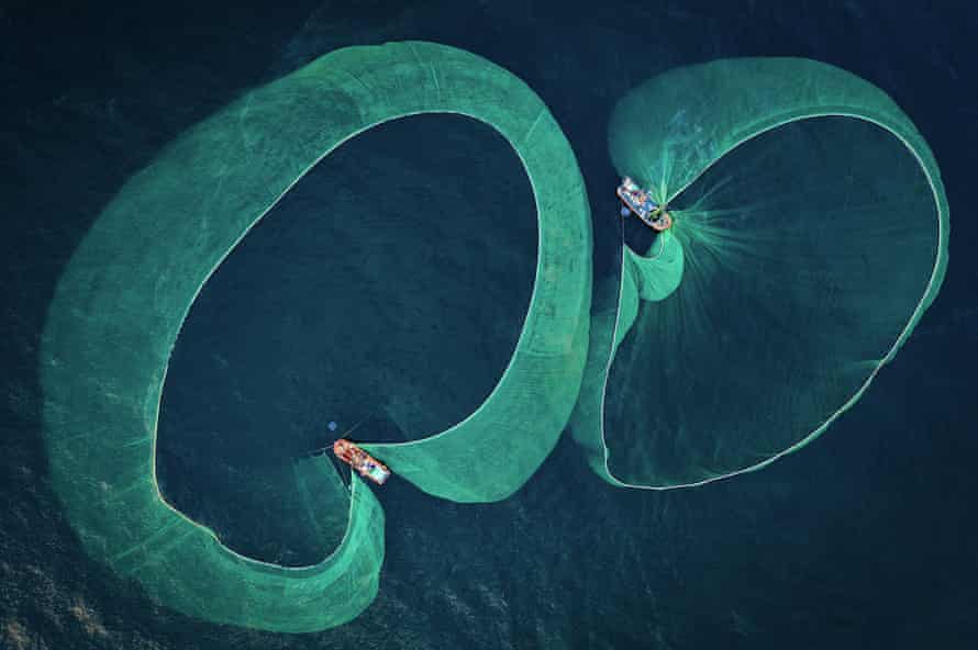 Anchovy fishing boats off Phu Yen Province, Vietnam.