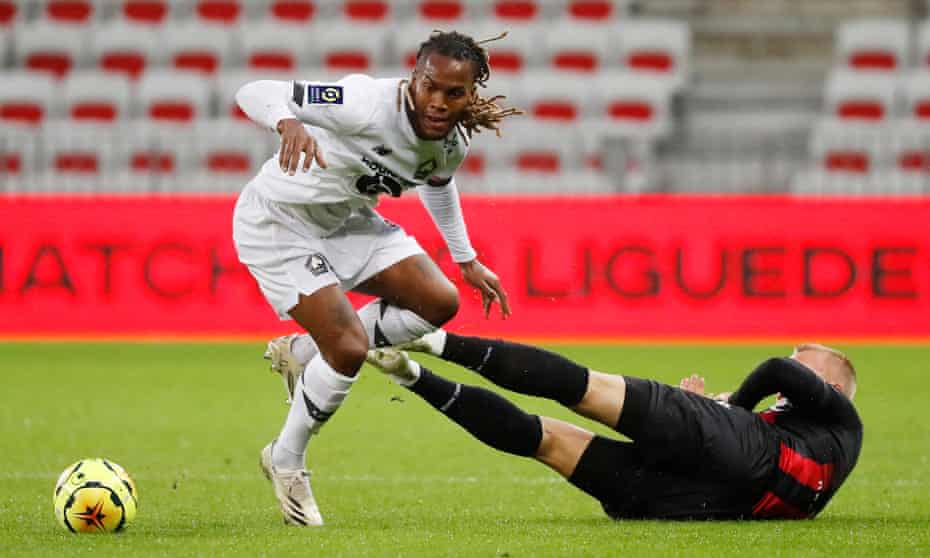 Renato Sanches in action for Lille in their 1-1 draw against Nice.