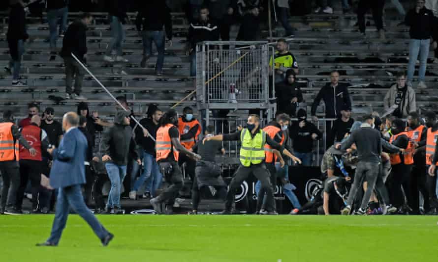 Marseille and Angers fans clashed in September.
