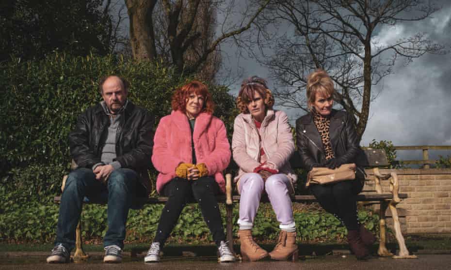 Sophie Willan with Nicolas Ashbury, Siobhan Finneran and Lorraine Ashbourne in Alma’s Not Normal