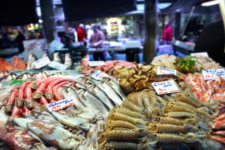 Stall at Venice’s Rialto fish market.