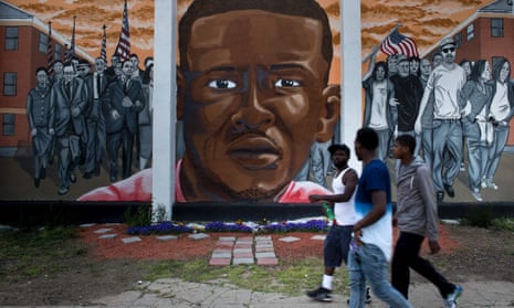 A mural of Freddie Gray. Prosecutors argue not only was Gray’s arrest illegal, but that any physical contact that Nero had with Gray constituted assault.