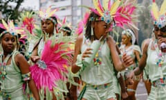 Children having fun dressed up for their traditional parade