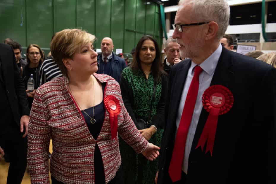 Emily Thornberry and Jeremy Corbyn at the count