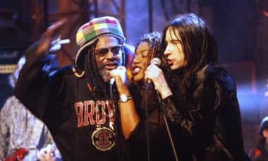 George Clinton, Denise Johnson and Bobby Gillespie of Primal Scream, 1996.