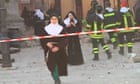 Nuns flee collapsing buildings following earthquake in Italy - video