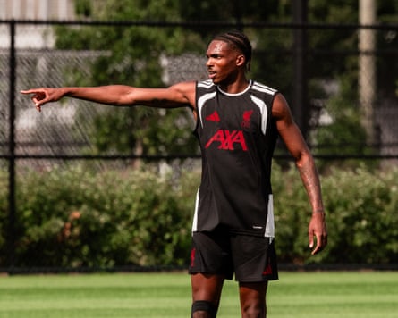 Jérémy Jacquet of Liverpool during a training session