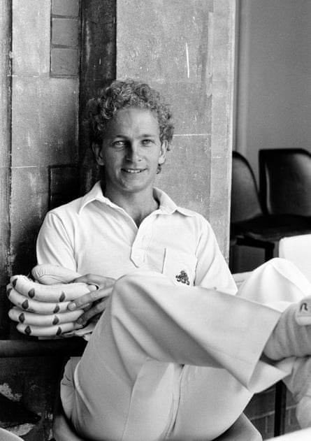 David Gower relaxing during a break in play during the sixth Ashes Test in 1985