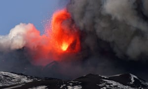 The eruption, including strong explosive activity from the south-east crater, was spectacular at times