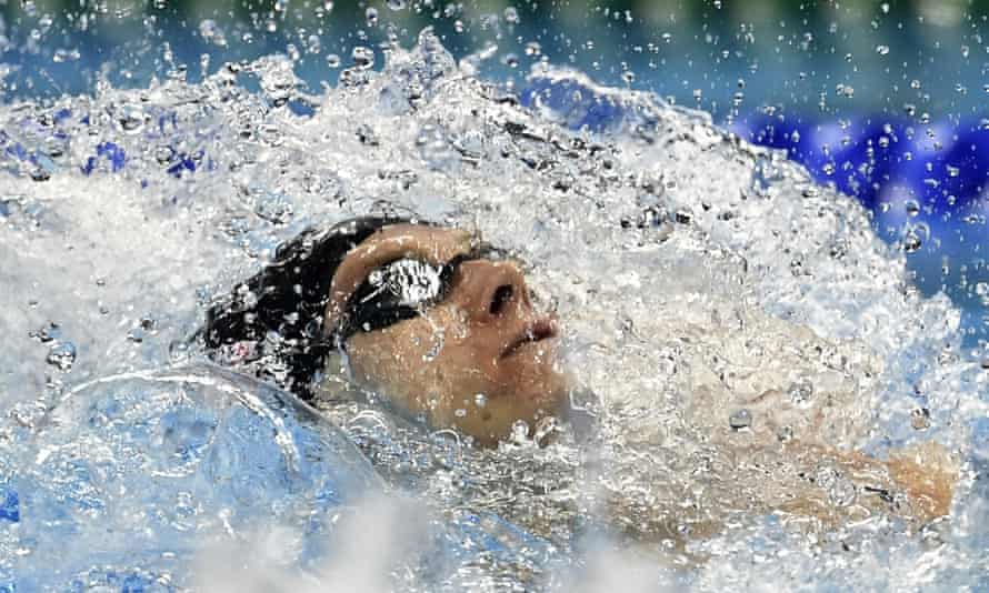 United States’ gold medal winner Ryan Murphy competes in the men’s 200-meter backstroke final.