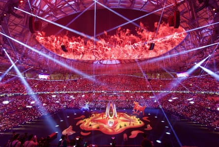 A general view from the opening ceremony at Lusail Stadium