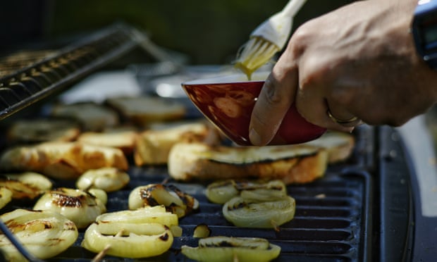 Onions can be skewered and cooked over coals