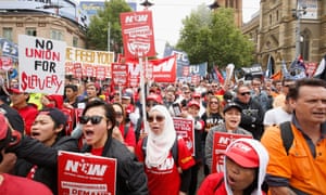 Thousands march through Melbourne calling for better wages