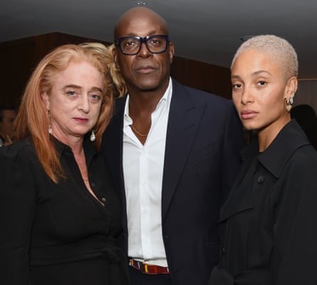 Adwoa Aboah with her parents, Camilla Lowther and Charles Aboah, at a WSJ magazine reception in London in September 17