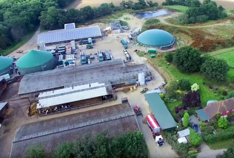 Crouchland farm with its anaerobic digester near the village of Plaistow in Sussex.