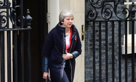 Theresa May leaves No 10 for parliament to hear the budget