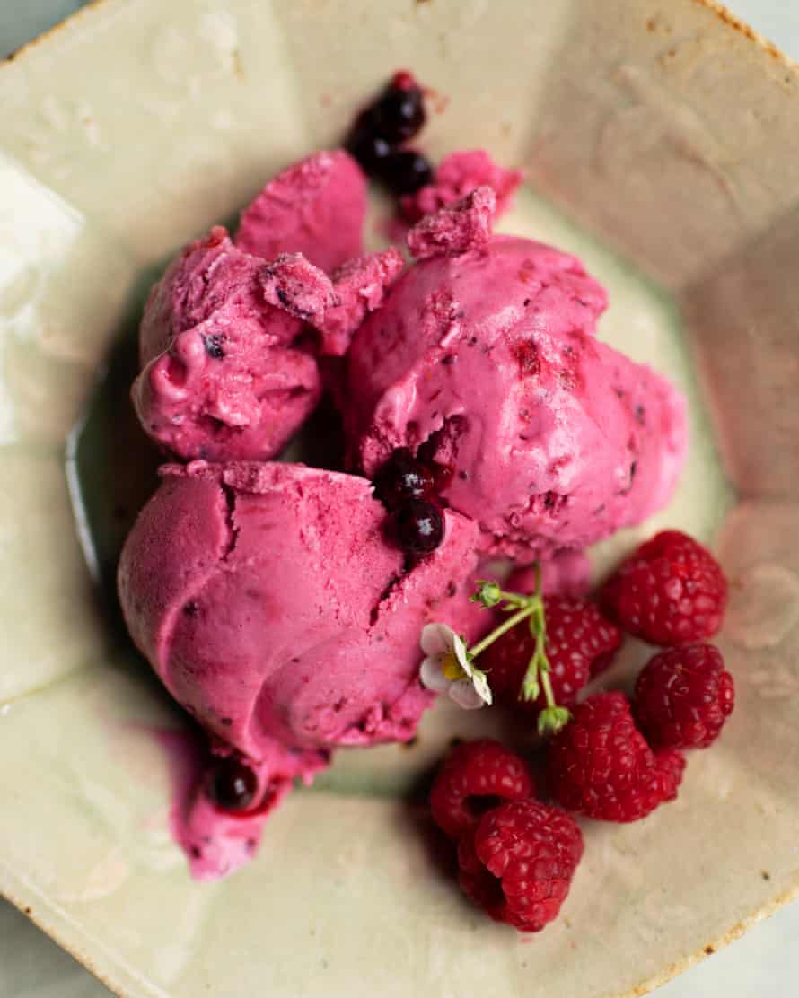 ‘Tart and refreshing’: summer fruit frozen yoghurt.