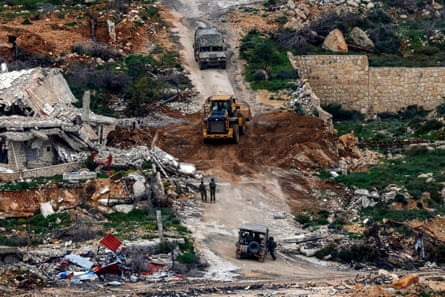 Israeli military vehicles near the border with Lebanon.