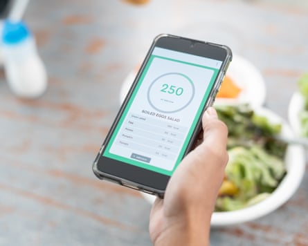 A calorie counting app on a smartphone